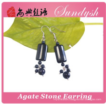 Handamde Black Agate Stone Earrings